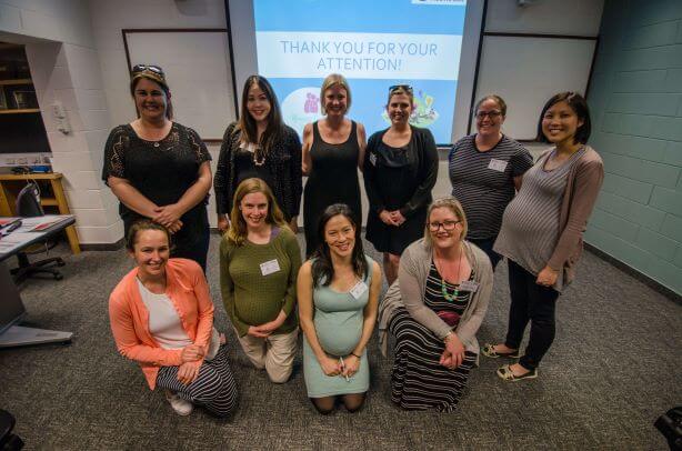 10 female mothers indoors