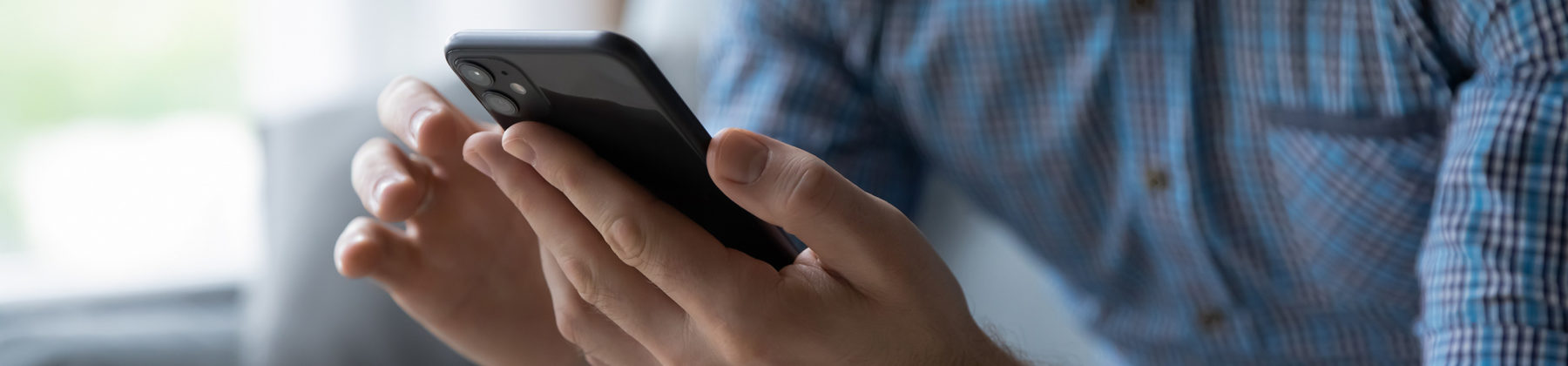 Man holding a mobile phone